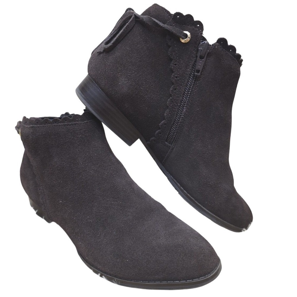 Jack Rogers Charlotte Dark Expresso Brown Suede‎ Leather Ankle Boots Sz 9M